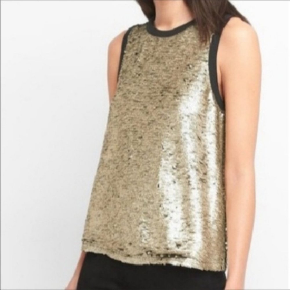 NWT Gold and Black Sequin Tank Gap XL